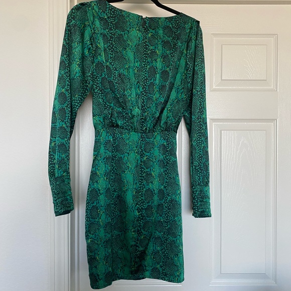 Green Snake Skin Mini Dress - Picture 1 of 5